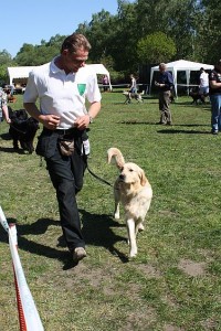 Blaze mit Herrchen auf der Ausstellung